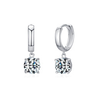 Bijoux d'oreille élégants de luxe super brillants 1ct boucles d'oreilles en moissanite boucles d'oreilles en argent sterling 925
