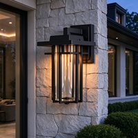 Lampes murales extérieures à LED de style classique, longues et étanches, à intensité variable, pour jardin et cour, construction en alliage d'aluminium