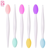 Brosse à Lèvres Exfoliante Réutilisable Beiqili et Brosse Nettoyante pour le Nez, Double Face, en Silicone, Gommage Exfoliant pour le Maquillage