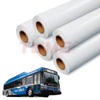 Rollo de Papel de PVC para Plotter de Corte de 0.5mm de Fábrica China, Rollo de Vinilo Autoadhesivo de 50 Metros de Longitud para Impresión Digital