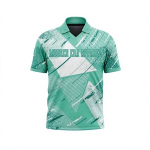 Proveedor de Camisetas de Críquet Sublimadas Personalizadas, Blancas y Azul Marino, Manga Corta, Cuello Polo, Ropa Deportiva para Equipos - Product Image 5