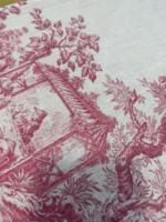 Nappe personnalisée en lin rose imprimé, nappes de style campagnard français pour événements