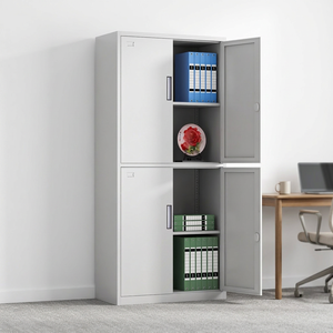 Steel Storage Cupboard Metal Office Organization Glass Door <b>Filing</b> Cabinet with <b>Drawer</b> and Display Windows - Product Image 3