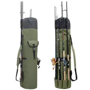 LETOYO Multi-função Rod Bag Portátil Pesca Rod Bag Outdoor cilíndrico Carpa Pesca Rod Bag