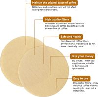 Filtres à café jetables ronds de 60 mm, 100 pièces, compatibles avec les cafetières Aeropress