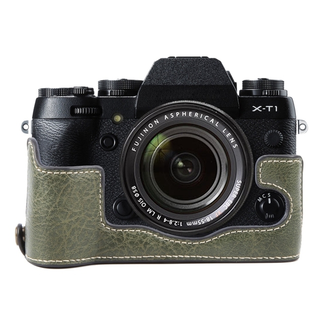 Stock Available for FUJIFILM X-T1 Buffalo Texture PU Leather Camera Half Case Base