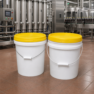 Secchio in Plastica Bianca per Alimenti con Coperchio Giallo e Manico in Metallo, Contenitore in PP Vergine per Conservazione e Imballaggio di Lecitina di Soia e Grassi - Product Image 6