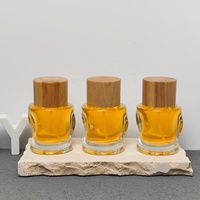 Flacon de parfum vide personnalisé en verre de 50 ml avec sertissage 15 mm, bouchon en bois, fond épais, design unique, emballage de luxe pour diffuseur à bâtonnets