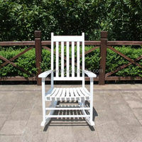 Nouvelle chaise à bascule en bois traditionnelle, conception à lattes en bois massif pour patio porche et salon intérieur extérieur