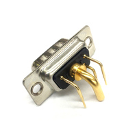Connecteur hybride D-SUB mâle-femelle 5W1 à angle droit, haute puissance, 1 alimentation 4 signaux, disposition de contacts mixtes, montage sur circuit imprimé Dsub