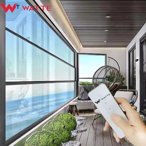 Hiện đại 3-panel Glass dọc cửa sổ trượt thiết kế sơn tĩnh điện nhôm hồ sơ tự động Lift-Up mở louver cho khách sạn - Product Image 3