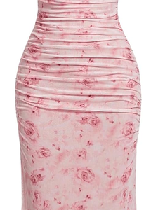 Vestido Maxi Elegante de Moda 2025 con Cuello Corazón, Cintura Alta, Diseño Digital Ajustado, Logo Frontal, para Fiesta, Boda, Casual, Verano - Product Image 1