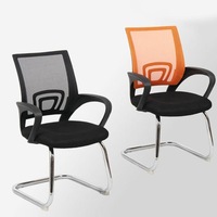 Accoudoir de réception, chaise de bureau en maille, chaise de bureau de réunion de visiteur avec pied chromé, bon marché, vente en gros