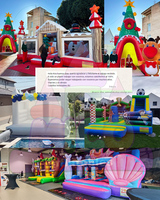 Château gonflable commercial géant sur le thème des animaux de la savane avec trampoline, avec air compris, idéal pour les aires de jeux pour enfants