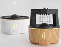 Humidificateur de nuage de pluie télécommandé 7 couleurs LED diffuseur d'arôme d'huile essentielle goutte de pluie humidificateur à ultrasons diffuseur multi-fonctions