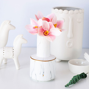 Haiyi - Ramo de Orquídeas Cymbidium Impresas en 3D, Flores de Seda para Decoración de Bodas y Hogar, 10 cm-30 cm - Product Image 3