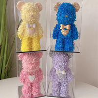 Vente flash 2026 Saint-Valentin Ours en peluche à fleurs préservées Grande rose Ours en peluche pour la Saint-Valentin Cadeau pour petite amie