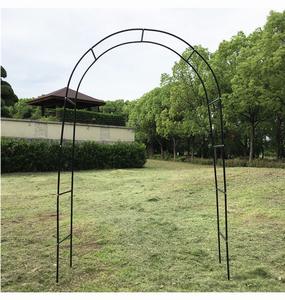Arco de Venta caliente con flores colgantes Hierro forjado Acero Negro Decoración al aire libre Arco de flores de metal rosa - Product Image 6