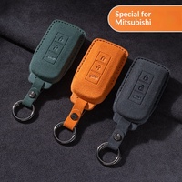 Casing Kunci Mitsubishi Outlander untuk ASX dan Lancer EX Suede dengan Carabiner Model SL Buatan Cina