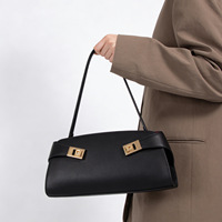 Sac à main de luxe minimaliste personnalisé, nouveau, en cuir véritable, grande capacité, simple, pour les trajets quotidiens, sac à bandoulière tendance pour femmes