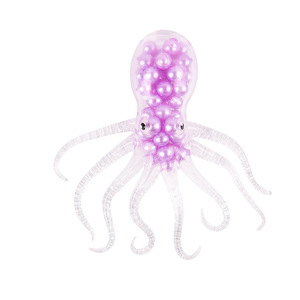 CHENXI Jouet anti-stress créatif en forme de pieuvre transparente avec perles, populaire, type Mochi Squishy, jouet à presser - Product Image 1