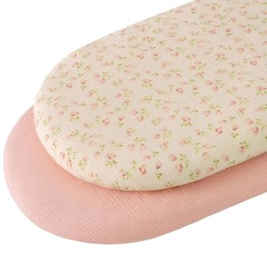 Draps de <span class=keywords><strong>berceau</strong></span> pour bébé en mousseline de coton 100%, lot de 3, ultra doux, respirants, imprimés feuilles vertes, housse de matelas pour lit bébé - Product Image 5