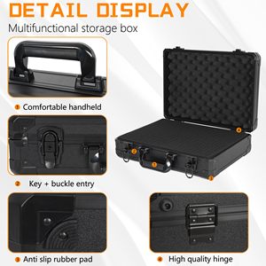 Échantillon gratuit OEM ODM, étuis à outils personnalisés en aluminium argenté, mousse confortable incluse, étui de transport rigide pour le voyage en avion - Product Image 5