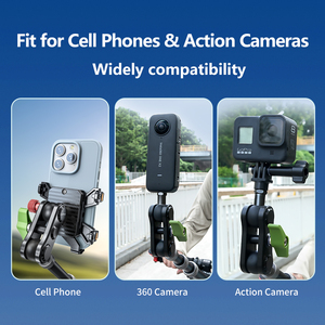 Lanparte Selfie Stick Stabilisateur de téléphone Angle de réglage Support de téléphone portable <span class=keywords><strong>pour</strong></span> vélo - Product Image 6