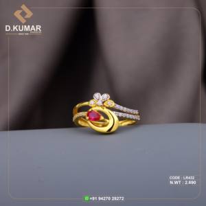 Bague personnalisable en or 22K pour femme Bijoux de luxe élégants pour mariages, cadeaux et célébrations - Product Image 2