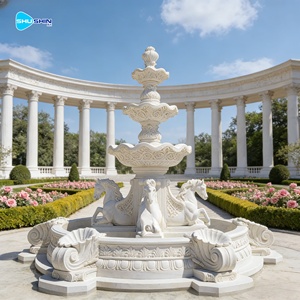 Cavallo in Marmo Bianco a 3 Livelli, Decorazione <span class=keywords><strong>da</strong></span> <span class=keywords><strong>Giardino</strong></span> di Lusso, Design Europeo, Intagliato a Mano, Personalizzabile - Product Image 1