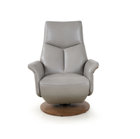 Fauteuil inclinable électrique pivotant en cuir avec base en bois, canapé individuel pour salon, bureau, mobilier de maison