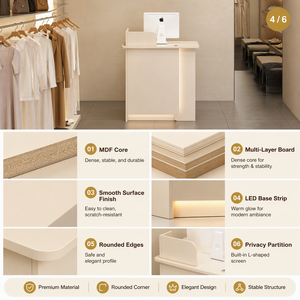 Mostrador de Recepción de Madera Moderno y Duradero, Mini, Tendencia 2026, para Tienda de Ropa, Comercio Minorista, Mostrador de Caja - Product Image 4