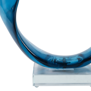 Scultura moderna decorativa a spirale in vetro blu, pezzo d'arte per la casa, tavolino da caffè, mensola, elegante statuetta decorativa - Product Image 5
