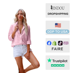 Camicetta Casual da <span class=keywords><strong>Donna</strong></span> in <span class=keywords><strong>Cotone</strong></span> con Colletto a Polo, Comoda, Tinta Unita, per Ufficio - Product Image 2