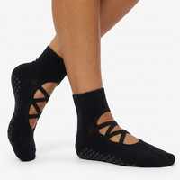 Chaussettes de yoga antidérapantes écologiques en gros avec logo personnalisé, design à sangle, pour pilates, cadeau pour femme amoureuse du yoga