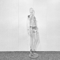 Maniquí Transparente de Cuerpo Completo para Mujer, Estilo Moderno, Plástico, Vertical, Recto, con Manos para Exhibición