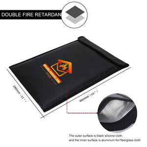 Sac de pochette de documents ignifuge noir argent coffre-fort caisse pochette de fichier secret stockage pour les produits de classement - Product Image 5