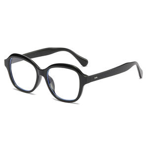 Monture de lunettes anti-lumière bleue ovale Qianai, taille moyenne, unisexe, verres en acétate, style irrégulier, protection UV 400 - Product Image 5
