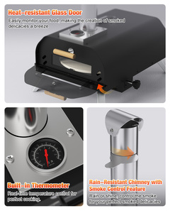 USA Cổ Đa Nhiên Liệu Ngoài Trời Hướng Dẫn Sử Dụng Xoay Gỗ Bắn Lò Nướng Bánh <span class=keywords><strong>Pizza</strong></span> Xách Tay Thép Không Gỉ Ống Khói Gỗ Pellet Lò Nướng Bánh <span class=keywords><strong>Pizza</strong></span> - Product Image 2