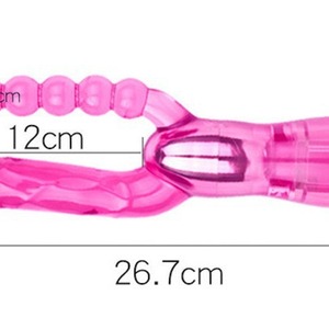 Double Pleasure Dual <b>Vibrator</b> Purple Waterproof Adult Toy For Women - Product Image 3