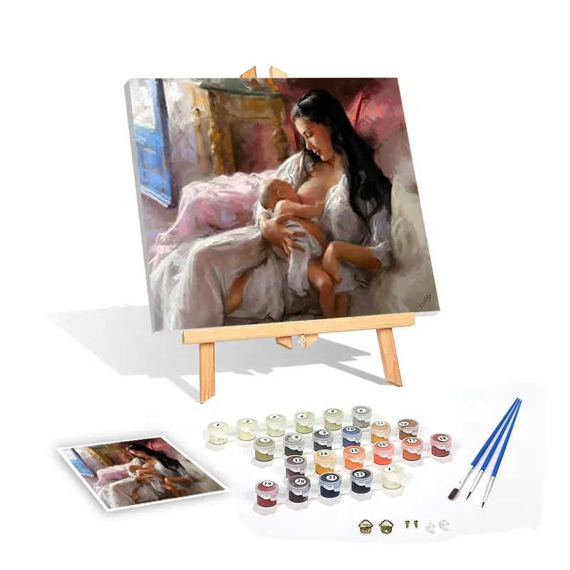 Best price Diy oil paint by numbers in YIWU factory sexy woman painting on canvas for home decoration painting