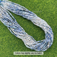 Perles de pierres précieuses dégradées à micro facettes naturelles, perle de rhodonite cyanite turquoise pour la fabrication de bijoux 2mm 3mm 4mm, brin de 38cm