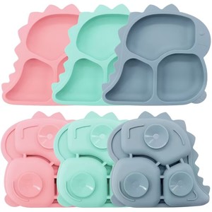 Baberos de Silicona para Bebé, Diseño de Dinosaurio, Impermeables, Libres de BPA, No Tóxicos, con Plato, Cuchara y Tenedor Multifuncionales, 9 Colores - Product Image 5