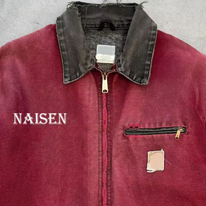 OEM Streetwear Custom Distress Wash Vintage Heavy Duck Canvas Work Vintage <strong>Worker</strong> Detroit <strong>Jacket</strong> Carpenter Workwear <strong>Jacket</strong> Men - Product Image 2
