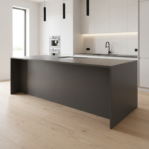 Tùy chỉnh pha lê tối màu xám thiết kế slab đánh bóng nhân tạo thạch anh hiện đại lớn slab Countertop bếp Vanity đầu tiếp nhận - Product Image 2