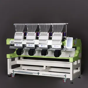 FUJA quality 4 head industrial good price digital embroidery machine computerized for cap t shirt flat embroidery