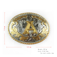 Accessoires de ceinture de lettre de luxe boucle de ceinture initiale en métal or pour la décoration des hommes