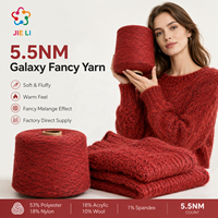 Fil à tricoter épais et pelucheux en chenille mélangée Galaxy Star coloré 5.5NM pour manteau d'hiver lourd, couleur personnalisée, fourniture d'usine