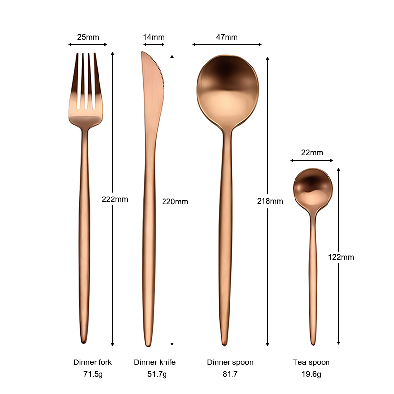 Matte Rose Gold - 4-piece set