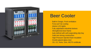 Custom Wholesale Commercial Double <strong>Hinged</strong> Door Stainless Steel Drink Beverage Freezer Outdoor Stainless Steel Beer <strong>Fridge</strong> - Product Image 5
